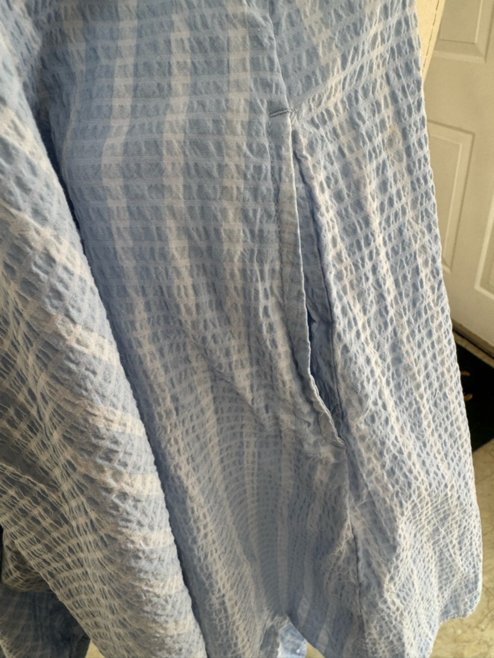 a new day Light Blue Textured V-Neck Mini Dress - Picture 7 of 8